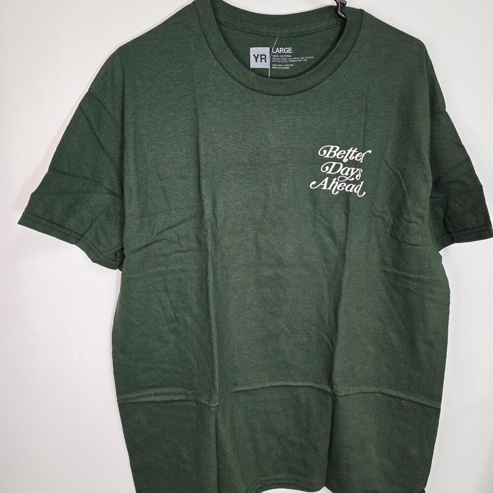 Young & Reckless "Better Day" Graphic T-Shirt Large Green NWT